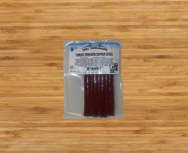 7 oz. Troll Cheesy Venison Pepper Stick – Troll Smokehouse